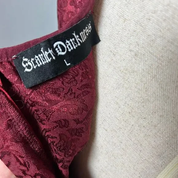 Scarlet Darkness Steampunk Corset Whimsigoth Fairy Renaissance Cosplay Large - Picture 7 of 7